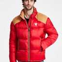 GUESS Men's Larry Fabric Block Puffer Jacket, L Size