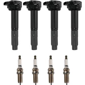 TRQ Ignition Kit Ignition Coil Spark Plugs Compatible with 2010-2012 Subaru Legacy Outback