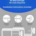 Over-Blinds Curtain Rod Brackets for Outside-Mounted Blinds, Blinds Curtain Rod Brackets for 1.32 Rectangular Headrails, Tool-Free No-Drill Installation for Apartments, Rentals Set of 4 (White)