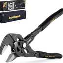 toolant 7-Inch Black Gold Adjustable Plier Wrench, CR-V Steel Smooth Parallel Jaws with Pouch  Suitable for Nuts, Pipes, Plumbing, Auto & Repairs, Suitable Gift for DIYers