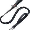 EXCELLENT ELITE SPANKER Tactical Bungee Dog Leash Military Adjustable Dog Leash Quick Release Elastic Leads Rope with 2 Control Handle(Black