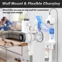 Tikom V500 Cordless Vacuum Cleaner for Home, 40000Pa/450W Stick Vacuum with LED Touch Screen, Charging Wall Dock, Anti-Tangle, Lightweight Handheld Vacuum for Pet Hair, Hard Floor, Carpet, Orange&white