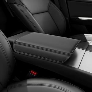 QINQINTU
for Tesla Model Y Juniper(2025-2026) & Model 3(2024-2026) Leather Center Console Cover [Soft Touch & Match Seat Color] Armrest Cover for Tesla Model 3 & Model Y Juniper Accessories Black