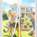 HOFUDON Upgraded Magnetic Screen Door Mesh, Full Strip Magnets, Heavy Duty Fiberglass Mesh, Door Screen Magnetic Closure for Single Door Size 38 x 82 Inch, Screen Door Size 40 x 84 Inch White