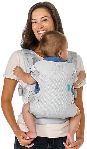 Infantino Flip 4-in-1 Light & Airy Convertible Baby Carrier, Adjustable, Ergonomic Babywearing, Registry Essential, Baby Carrier for Newborn to Toddler