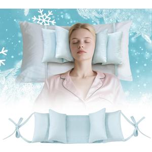 Anti Aging Beauty Pillow for Back Sleeping Adjustable Head Support to Prevent Wrinkles & Acne, Cooling Face Up Head Positioning for Sleeping Upright, Post Facial Surgery Pillow Pad (Blue)