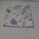 Rustic Tablecloth Classic French Village Printed Linen Fabric Table Cover Farmhouse Decoration 60 Inches Round Blue for Kitchen Dining