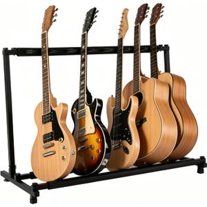5 Multi Guitar Stand Rack with Folding Design,Black Guitar Holder