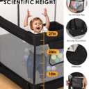 Patywaga Foldable Baby Playpen, Extra Large Collapsible Play Yard for Babies & Toddlers, Portable Travel Playpen with Gate, Safe Indoor & Outdoor Activity Center (51"x51" Black)