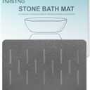 Extra Large Stone Bath Mat, 31.5'' x 20'' Diatomaceous Earth Stone Mat, Non-Slip Shower Rug, Quick Drying Stone Mats for Large Bathroom, Quick Drying, Easy to Clean (Dark Grey)