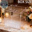 Clear Acrylic Card Box with Lock & Slot, Transparent Elegant Wedding Card Boxes for Reception, DIY Money Envelop Gift Cards Box for Party Graduation Wedding Birthday Bridal Shower Table Decor