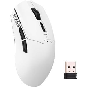 EPOMAKER Click Lite Wireless Gaming Mouse, 800 to 12,000 DPI Adjustable, PAW3311 Sensor, 500mAh, 59g, 2.4G/BT/USB-C Rechargeable Wireless Mouse with 5 Programmable Buttons for PC/Mac/Linux (White)