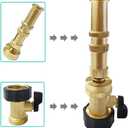 HQMPC Heavy Duty Brass Shut Off Valve Garden Hose Shut Off Valve Garden Hose Connector (2PCS) +4 Extra Pressure Washers