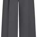 CIDER Belted Dress Pants Women High Waisted with Pockets Straight Leg Work Pants Business Casual Office Trousers (Large, Dark Grey (Run Small))