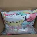 Cute Cat Plush Pillow Throw Pillow, Cat Plushies with 8 Kitten Plush Doll, Removable Stuffed Animals Toys, Kawaii PlushiesToy for Kids Girls Boys Womens Gift for Birthday Holiday, 14 x 18 inches