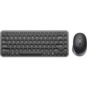 Bluetooth Keyboard and Mouse, Vssoplor Compact Multi-Device Wireless Keyboard Mouse Combo Set for Business and Travel, 2.4G+Bluetooth Portable Keyboard for Laptop iPad Tablet-Black Gray
