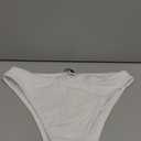 RELLECIGA Women's Cheeky Mid Waisted High Cut Bikini Bottoms (Medium, White)