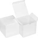 Xxcxpark 48 PCS White Gift Boxes 4x4x4 inches, Decorative Party Favor Gift Packaging Box with Lid for DIY Crafting, Cube, Cupcake, Kraft Present Boxes for Birthday, Wedding, Anniversary