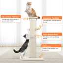 SOCATER Cat Scratching Post 33 Inch Nature Sisal Cat Scratch Post for Indoor Cats, Large Cat Scratcher Protect Your Furniture, for All Breeds