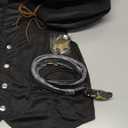 5 Pcs Western Outfits for Men Cowboy Suede Leather Vest Hat Necktie Buckle Belt Sheriff Badge for Halloween Costume (Medium, Black)