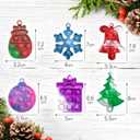 60Pcs Christmas Mini Pop Keychain Fidget Toys Mini Pop Keychain Rainbow Silicone Simple Fidget Toys Fidget Relieve Anxiety Stress Hand Office Desk Toys for Kids Adults
