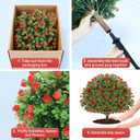 Artificial Topiary Rose Set of 2, Boxwood Ball with Ground Spike