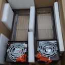 Oil Rubbed Bronze LED Dusk to Dawn Outdoor Lighting 2 Packs, 16" Large Outside Farmhouse Wall Lantern Brown, Industrial Porch Wall Mount Light Fixture with Rippled Glass, Modern Exterior Sconce Lamp