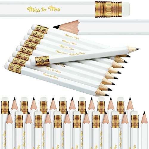 60 Pieces Bridal Shower Game Pencils Wedding Pencils Pre Sharpened Mini Short 4 Inch Game Bridal for Wedding Shower Favors Presents Gifts Golf Classroom School(Novel)