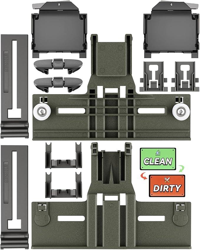 UPGRADED W10350376 Dishwasher Top Rack Parts & W10195372/3 Housing Compatible With Kenmore Dishwasher Parts, W10350374 W10712394 W10195840 Kitchenaid Whirlpool Kenmore Elite Dishwasher Parts, 13 Pack
