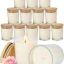12 PCS 6oz Rose Scented Pure Soy Wax Aromatherapy Candles | Relaxing Home Fragrance Gift Box | Bulk Favors for Wedding, Party, Spa & Home Decor