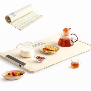Food Warming Mat – Folding Electric Warming Tray Insulation Board Thawing Board, Food Grade Silicone Surface Multiple Temperature Setting & 10s Rapid Heating (Large,35.5"x15")