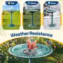 VIVOHOME Bird Bath with Solar Fountain for Outside, Polyresin Pedestal Bird Baths with Solar Powered Pump for Outdoor, Garden, Weather-Resistant Birdbaths with 20" Bowl, Green