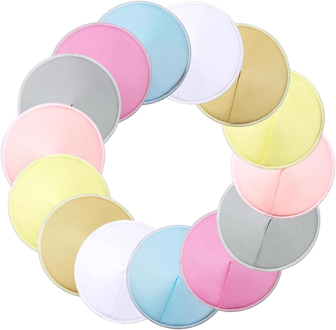 Washable Nursing Pads 14 PCS Reusable Breast Pads for Breastfeeding Soft and Super Absorbent Nipple Pads with Laundry Bag & Travel Storage Bag for Postpartum Essentials - 4.7inch (Contoured Shape, 14PCS)