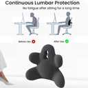 Lumbar Support Pillow for Office Chair, Back Pillow Lumbar Support for Car, Chair, Sofa - Improve Lower Back Pain Relief & Sitting Posture, Memory Foam Back Cushion for Long Sitting (Green)