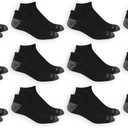 Fruit of the Loom Men's Dual Defense Low Cut Socks (12 Pack) (Black) M, 6-12