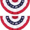 2 x 4 Ft American Pleated Fan Flag, USA Patriotic Half Fan Bunting Flag, 4th of July Decorations Flags (Set of 2)
