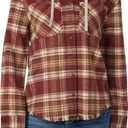 WallFlower Casual Fleece and Plaid Shackets Jackets Juniors for Women, Soft Button-Down (L)