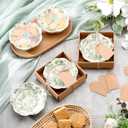 SiliFine 96 Pcs Wedding Favors for Guests Small Ceramic Bowl Bulk Gifts Set 3.3 Inch Floral Design Mini Dipping Sauce Dish with Card Box for Bridal Pooja Baby Shower Birthday (Flower,Sage Green)