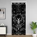 Retro Exotic Moth Door Curtain for Kids,Gothic Skull Boho Sun Moon Doorway Curtain for Privacy,Abstract Starry Sky Galaxy Door Window Curtain Bedroom Decor Doorway Curtain 1 Panel,34"W X 80"L