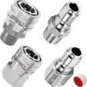 Pressure Washer Quick Connect Kit, 3/8 Inch Pressure Washer Fittings, Stainless Steel Adapter Set, Female and Male Thread, 4 Pieces
