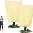 80”(W) x95”(H) Plant Covers Freeze Protection, 2.8oz/ yd²Heavy-Duty Tree Covers, 2 Pack Extra Large Frost Cloths & Blankets with Zipper Drawstring for Fig Palm Citrus Lemon Trees and Shrubs