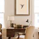 VIYYIEA Gold Framed Hummingbird Wall Art, Minimalist Canvas Wall Decor, Vintage Nature Sketch Illustration for Living Room Bedroom, Great Gift for Bird Lover, 16x20 Inch