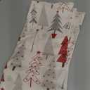 Christmas Pillow Covers 16x16 Set of 2 Christmas Decor Linen Pillowcase Geometric Colorful Christmas Tree Throw Pillows Winter Farmhouse Holiday Decorations Cushion Covers for Couch Home Sofa