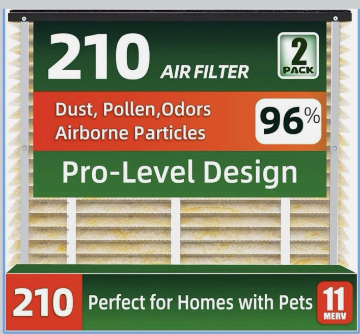 2-pack 210 Biodegradable Bamboo Air Filter Replacement MERV 11 Fit for AprilAire