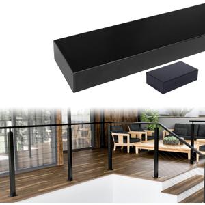 Muzata 6'6" Aluminum Handrail Flat Handrail Black Cable Railing Top Rail Deck Stair Indoor Outdoor, HL10 BPA