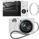 Silicone Case for Panasonic lumix zs99 with Removable Lens Cover and 2PCS Screen Protector and a Lanyard lumix zs99 case - White