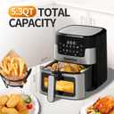TomaChef Air Fryer 10-in-1, 5.3QT Compact Oil Free Cooker with Visible Window, Healthy Cooking, Digital Control for Family, Mothers Day Gifts for Mom, Fries, Fish, Bake, Cake, DIYBlack, Medium