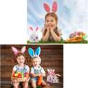 Jetec 100 Piece Easter Goodie Bags Including 40 Pcs 5.5 x 8.5 Inches Bunny Treat Bags and 60 Pcs Carrot Shape Gift Easter Candy Cone Cellophane with 100 Twist Ties Cookie Snack Party(Color Set B)