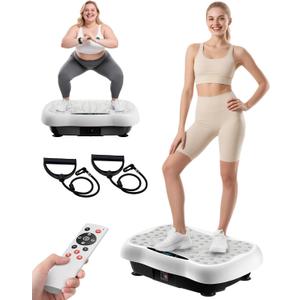 Vibration Plate Exercise Machine, Vibrating Platform for Lymphatic Drainage with 120 Speeds, Upgraded Vibrated Plates for Weight Loss, Full Body Workout Equipment for Fitness at Home