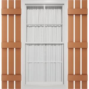 12"W x 71"H Mid-America Vinyl, Standard Size Three Board Spaced Shutters, w/Installation Shutter-Lok's & Matching Screws (Per Pair), 471 - Treated Cedar